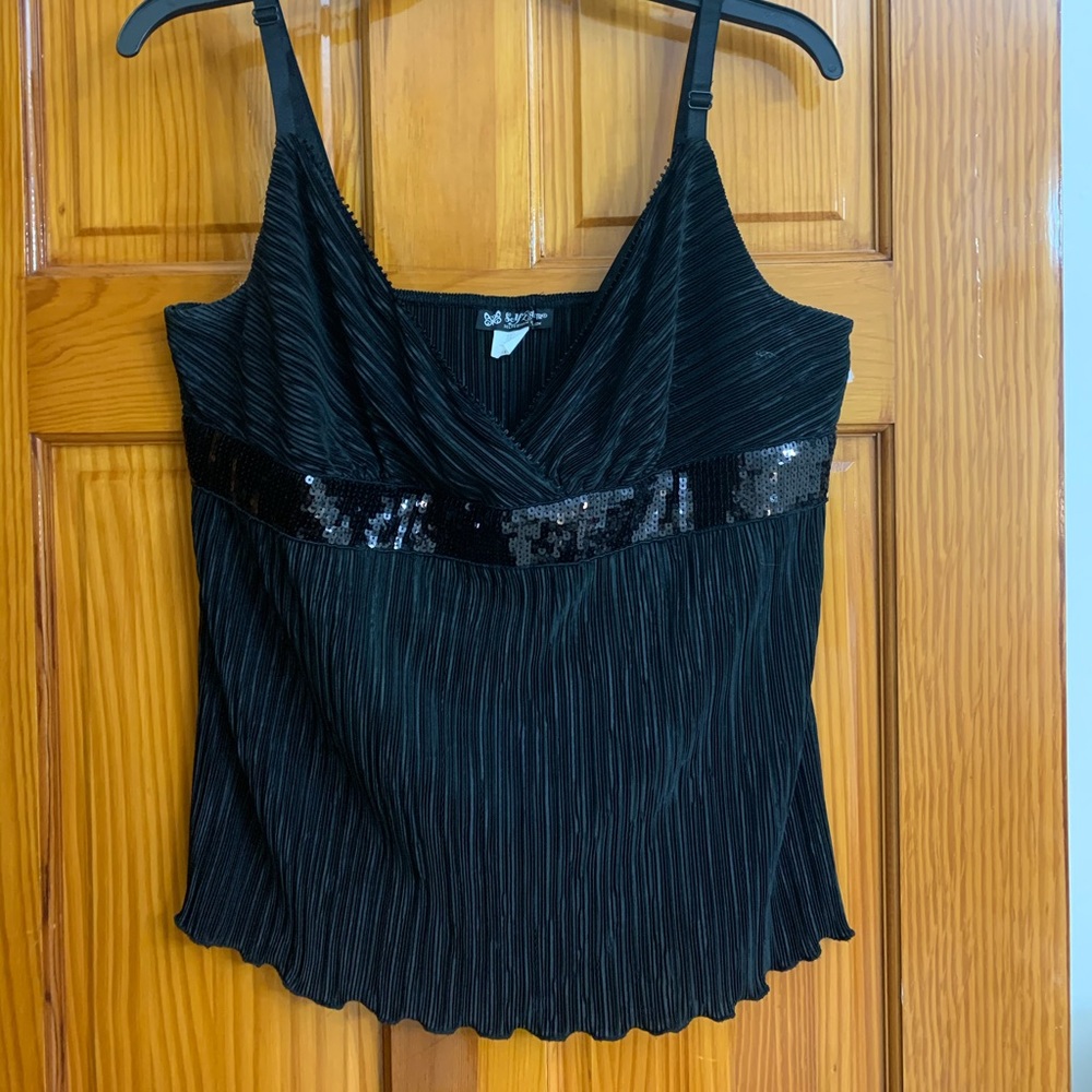 Black sequin tank top